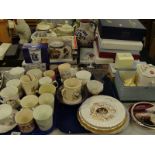 Various Royal Commemorative ware, cabinet cups, etc, to include St George The Queen Mother, 90th