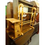 Various furniture, to include an oak stool, an oak drop leaf gate leg table with circular top,