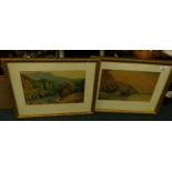 R W Paton. Loch Lomond Scotland and Glen Finglas Scotland, watercolours, a pair, 19cm x 29cm.