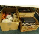 Household garden items etc, cabling rope, wires, etc. (3 boxes)