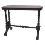 A Victorian mahogany occasional table, the rectangular top with D shaped ends on turned supports and