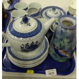 A collection of ceramics, to include a Royal Copenhagen tea service, decorated with blue flowers,