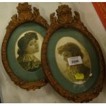 A Coventry style silk of a lady, Do You Love Me? in oval frame, 17cm x 16cm, and another of a lady