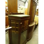 Various furniture, a mahogany finish freestanding corner cupboard, with a dentil top, astragal