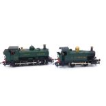 Two OO gauge GWR locomotives, GWR Green 0-6-0 Class 5700 pannier tank locomotive and a GWR Green 0-
