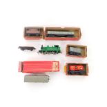 A Hornby OO-gauge tank locomotive, British Rail green livery, 31340, Hornby horsebox, lacking horse,