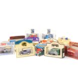 Die cast vintage trucks and buses, including Lledo Models of Days Gone, Corgi, etc., mostly