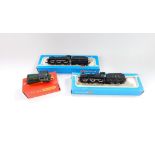 Two Airfix locomotives and tenders, 4454 LMS, and a Hornby diesel locomotive, green livery, D2907,