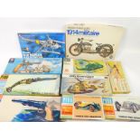 Revell Sikorsky model kits etc., including an H19 helicopter, Hasegawa Bell Uh-1d Iroquois