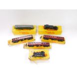 Tri-ang TT-gauge models, comprising locomotive 6157, electric locomotive, tank loco with black