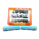 A Hornby OO-gauge Train Pack, BR three coach green livery diesel multiple unit Class 110, R369,