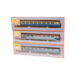 Three Lima OO-gauge InterCity M12004 coaches, BR Corporate blue livery, 305366W, 205163W and