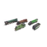 A Hornby OO-gauge locomotive, LMS red livery, 2-6-4, 80123, locomotive 'Kingfisher', green livery,