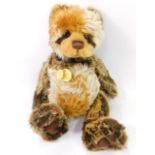 A Charlie Bears plush jointed teddy bear, Jayden, CB61485A, with bell, necklace and labels, 43cm