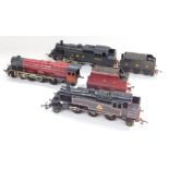 A Hornby OO-gauge locomotive and tender, LMS red livery, 4-6-2, 6201, and Tri-ang LMS 1234 and 82004