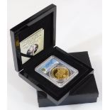 A proof five portraits of Her Majesty Queen Elizabeth one hundred pound gold coin, with paperwork