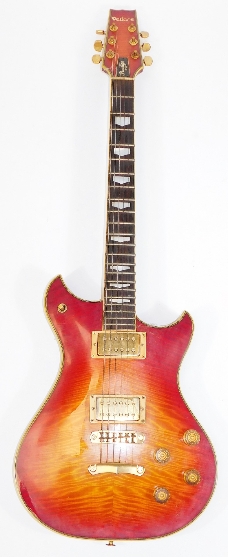 A Westone Prestige 250 electric guitar, in sunburst finish, with flame two piece maple body, with - Image 2 of 5