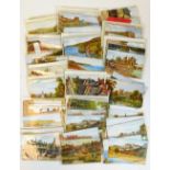 Various postcards, Quinton type, early 20thC and other printed watercolour landscape cards etc. to
