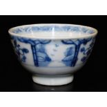 An 18thC Chinese export porcelain tea bowl, of circular form, decorated with inner flower, with an