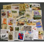 Various postcards, early 20thC and other, printed and other coloured cards, humorous and other,