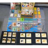 Various cigarette, trade and other cards, vintage pressed cigarette card packs for Navy Cut Blue