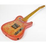 A Fender Telecaster made in Japan paisley model electric guitar, having two single coil pickups with