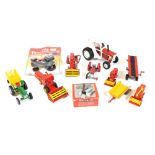 Various die cast vehicles, farm machinery, etc., Lesney Massey Ferguson 78 in red 5cm high,