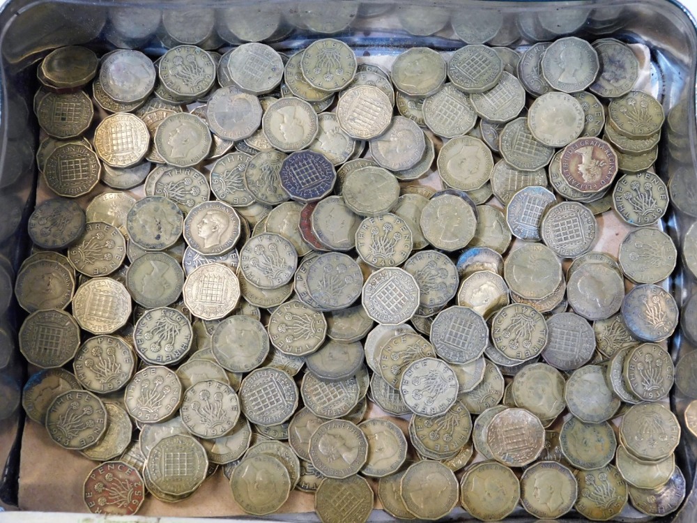 Various GB coins, brass 3d bits, various tins of other coins, low denomination, etc. (a quantity) - Image 2 of 4
