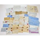 Various 19thC letterheads, stamped letters, envelopes, stamps, etc., a letter written 1832 partially