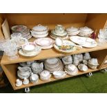 Various decorative china and effects, glass sundae dishes, Johnson Brothers part service 7cm high,