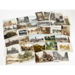 Various postcards, early 20thC black and white printed street scenes, etc. to include many