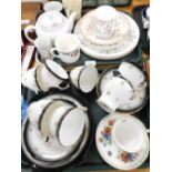 China part tea services, Royal Stuart floral pattern to include milk jug 10cm high, etc. other