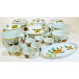 Various Royal Worcester Evesham pattern dinnerware, to include souffle dish 18cm diameter, lidded