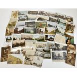 Various postcards, early 20thC printed scenes and others, an unusual Bureau Union card set with