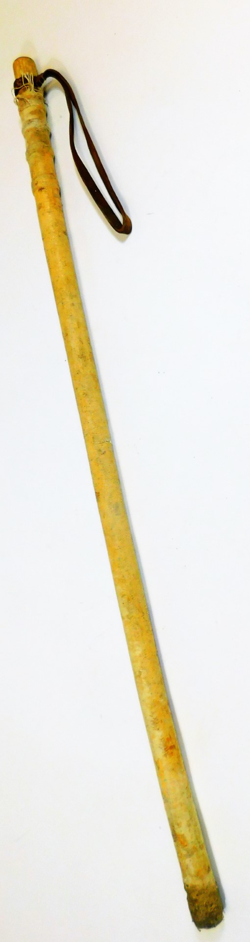 A Japanese cosh or club, of cylindrical form, with turned material body and leather strap handle, - Image 2 of 2
