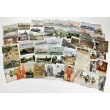 Various postcards, early 20thC black and white printed and coloured scenes, etc., to include ships