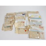 Various registered letter telegram cards, envelopes, etc., various to include blue stamps, a