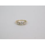 A 9ct gold and diamond three stone Tomas Rae ring, 2.21cts, size M, 1.69g gold, with certificate.