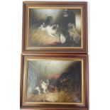 George Armfield (1808-1893). Terriers, oil on canvas - pair, signed, 29cm x 39cm