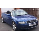 An Audi A4 1.8T convertible, Registration PE54 HWY, first registered 2004, 121,000 recd miles,