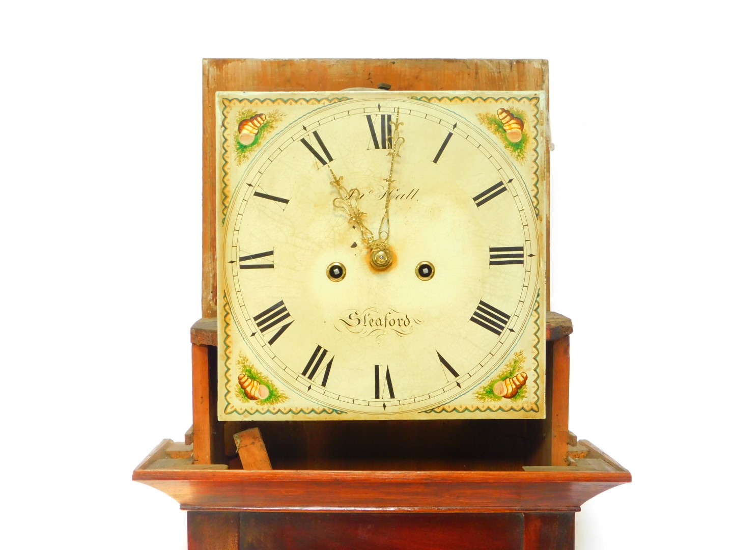 Jonathan Hall of Sleaford. A Georgian oak and mahogany crossbanded longcase clock, rectangular - Image 2 of 5