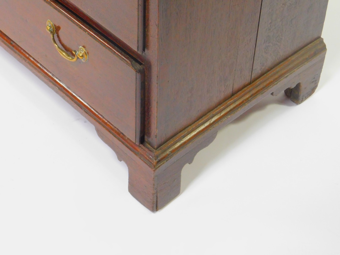 A George II oak chest, of two short over three long drawers, raised on bracket feet, 88cm High, 86cm - Image 4 of 5