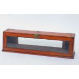 A Victorian mahogany double latched haberdashery cabinet, with glazed front and back, 25.5cm H, 88cm