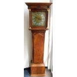 A Georgian oak long case clock by Katterns of Thrapstone, the square brass dial with silver