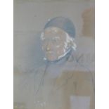 Attributed to E Snape (19thC). Half length portrait of a gentleman, chalk drawing, bears