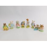 Eight Beatrix Potter figures, brown back stamp, comprising Timmy Tiptoes, Samuel Whiskers, Tommy