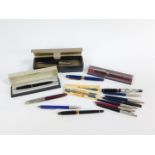 Parker fountain and ballpoint pens, Zestril Sheaffers and other fountain pens, etc. (a quantity)
