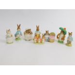 Eight Beswick Beatrix Potter figures, brown back stamp, comprising Johnny Town Mouse, Peter