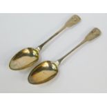 A pair of George III silver tablespoons, initial engraved, John and Henry Lias, London 1818, 3.