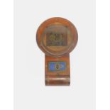 A 19thC pine and rosewood circular drop dial wall clock, dial lacking, Caledonian movement, the case